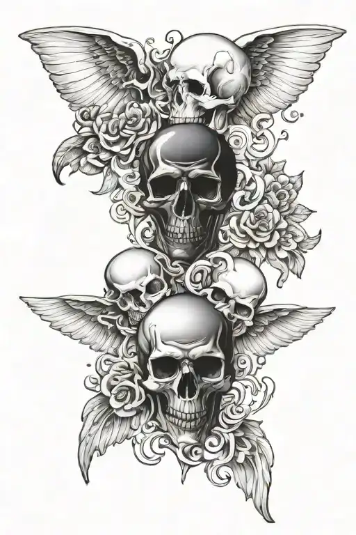 Good Vs Evil With Skulls