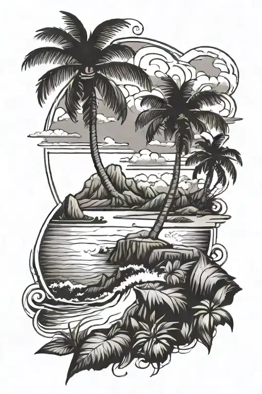 I Want A Tatto On My Fore Arm Tattoo Design Featuring A Brasilian Beach