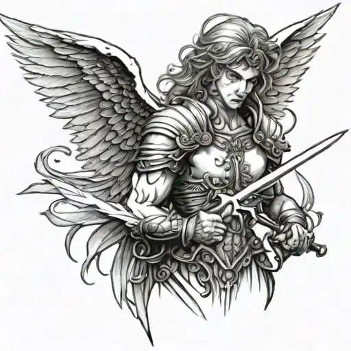 Angel Warrior With Sword Piercing