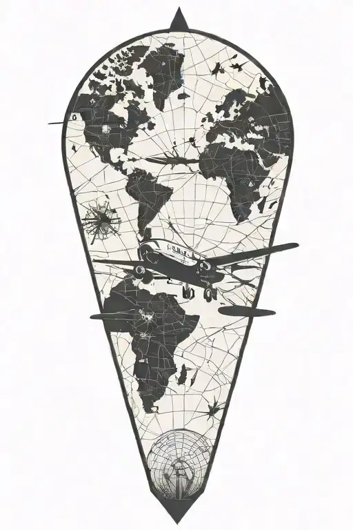 Flying Plane With Map