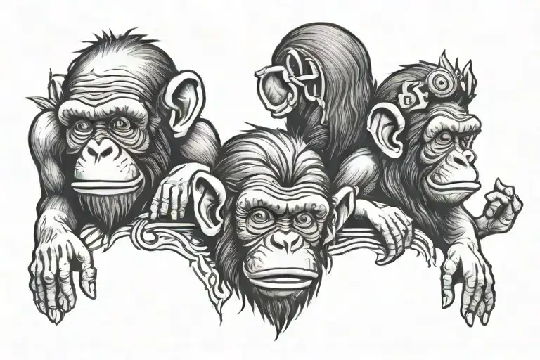 3 Wise Monkeys Baby Gangster Theme