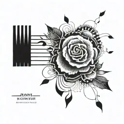 An Abstract Design Combining A Blooming Flower And A Soundwave Pattern