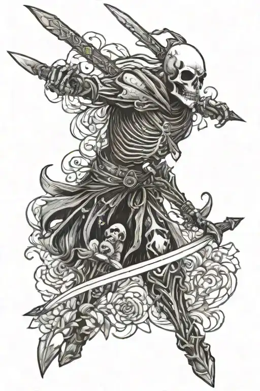 Skeleton Warrior Wielding A Sword
