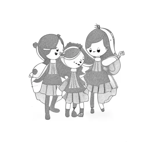 Dad With Is Two Little Girls