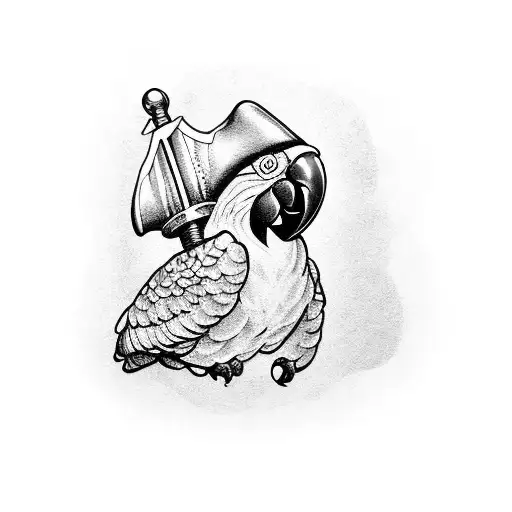 Parrot With Pirate Hat Doing Coke