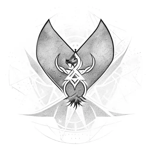 Bacardi Bat With Sagitarius Symbol