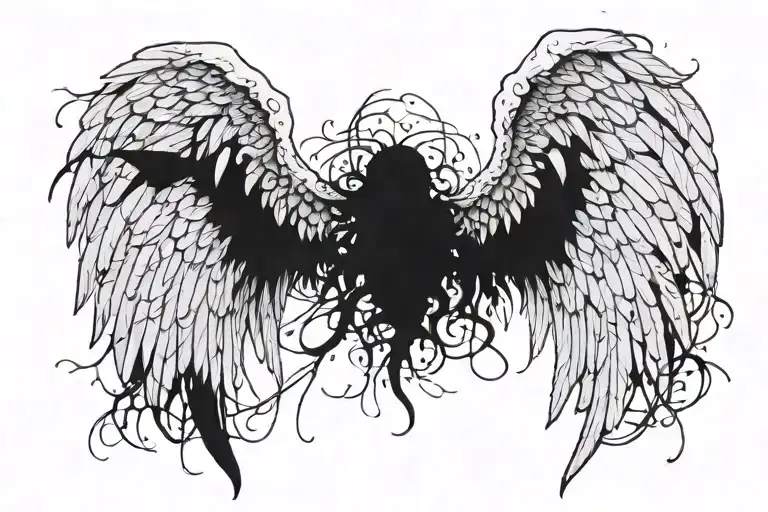 Angel Wings Starting To Decay Becoming Bones