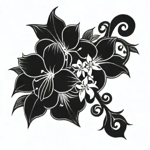 Neo Tribal Style Tattoo Featuring Hicubius Flower Vine