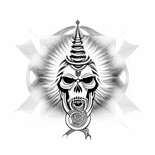 Lord Shiva Skull Mantra Geometry