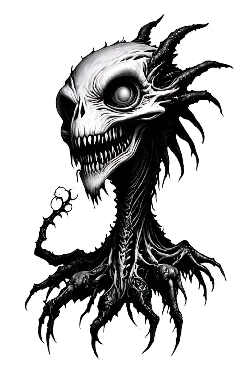 Creepy Creature Tattoo Design Full Body