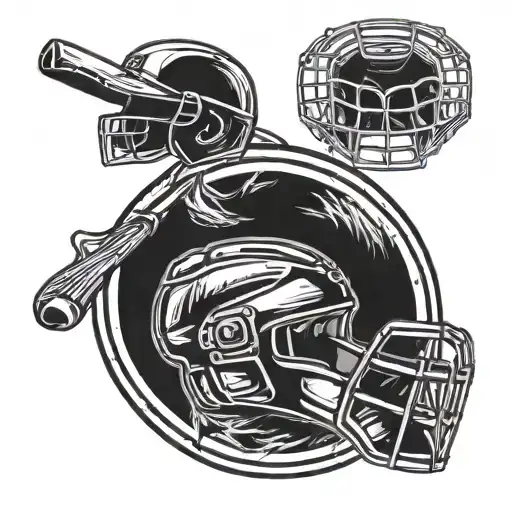 Baseball Homeplate With A Catchers Helmet On A Black Background