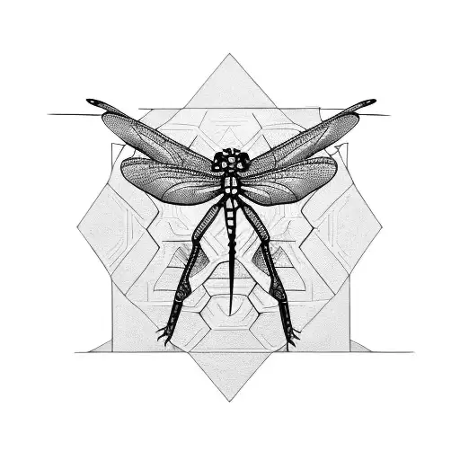 A Tortoise And Dragonfly Intertwined In A Natural Scene