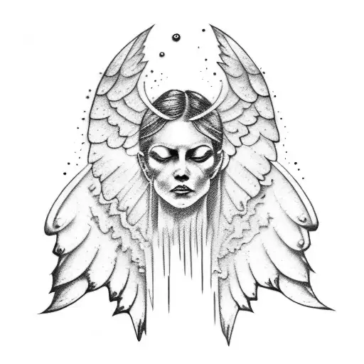 A Haunting Image Of An Angel With Metal Wings Shedding Tears Of Blood