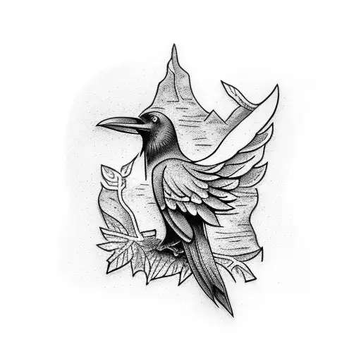 Blacksmith Anvil And Raven