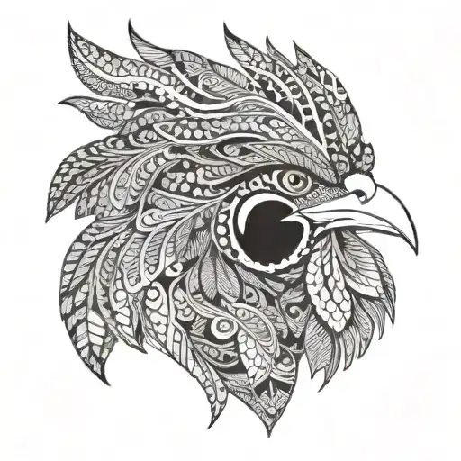 Belgium Walloon Rooster Head Merged With New Zealand Kiwi Bird