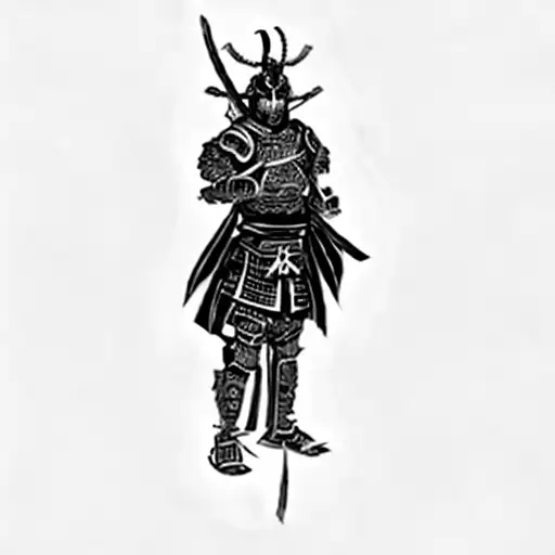 A Demon Samurai With A Katana