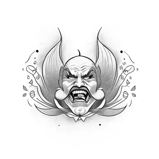 A Lily Flower Intertwined With The Iconic Smile Of The Joker