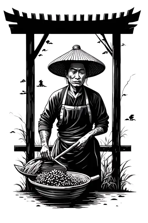 Chinese Farmer Working