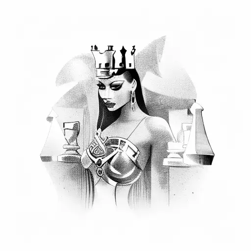 Chess' Black Queen Riding The Black Horse