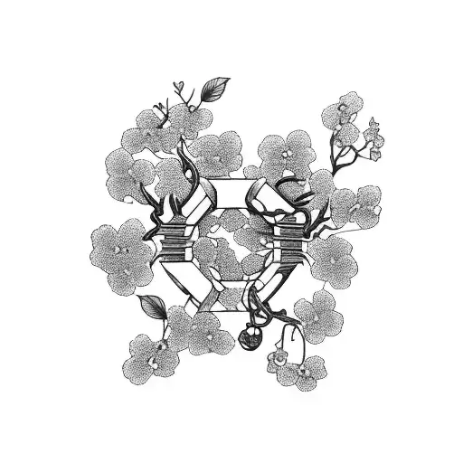 Cherry Blossom And Broken Chain Forearm