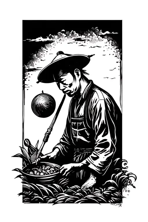 Chinese Farmer Working