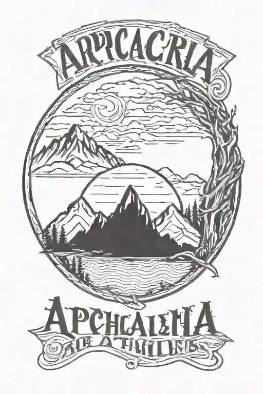 The Word Appalachia With The Text Being Mountains And Hollers And Things Pertinent To Appalachia
