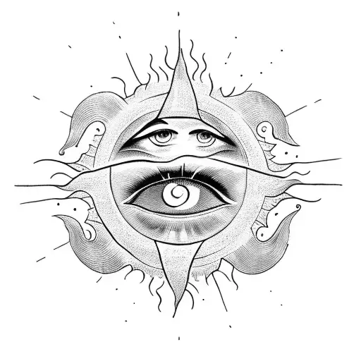 Sun With Eye In The Middle Of Which Hands And Feet Stick Out