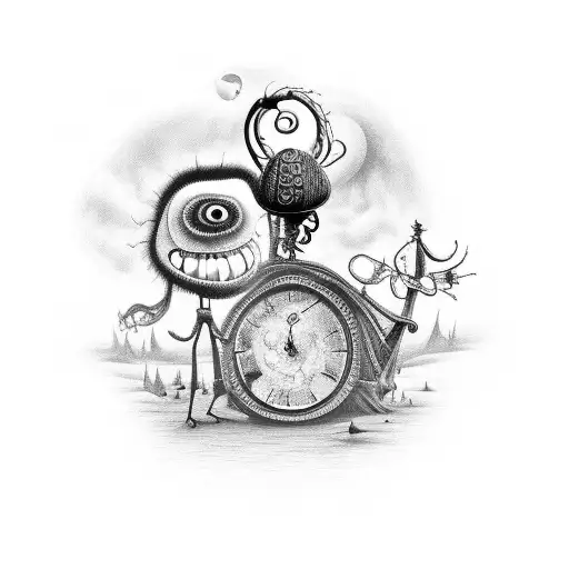 Combine Elements From Different Tim Burton Movies Into A Surreal And Whimsical Scene