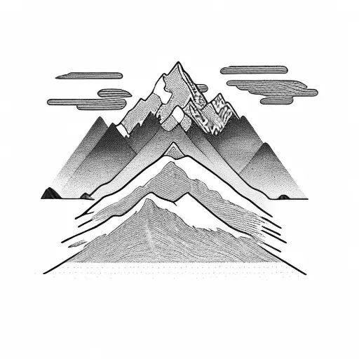Norwegian Symbol For Water Combined With Mountian Landscape
