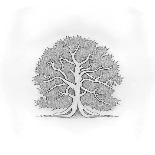 Interlocking Cancer Ribbons Forming The Branches Of A Tree