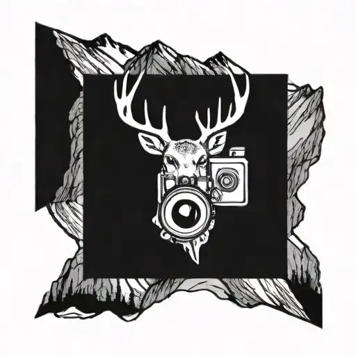 Camera Surrounded By A Mountain With A Deer Head