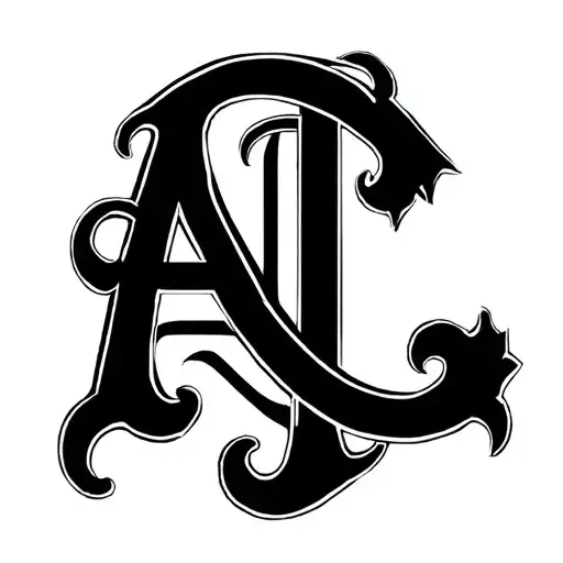 The Letters A And T Intertwined Forming A Symbol Of Battle