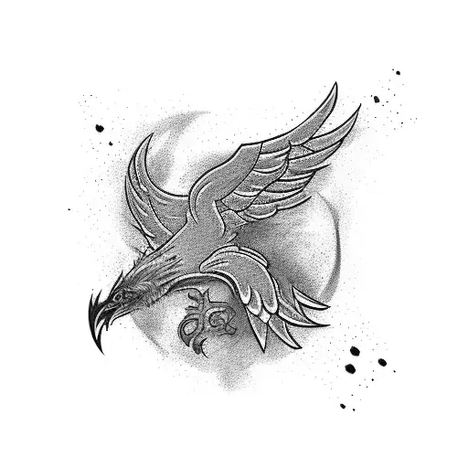 Phoenix Tattoo On Shoulder And Chest