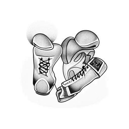 A Cross Made Of Soccer Cleats And Boxing Gloves