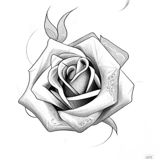 Red Rose With Phoenix