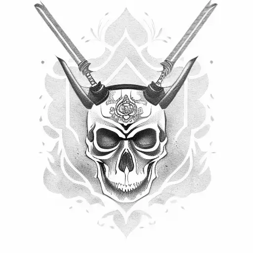 Skull Mask Hannya Katana