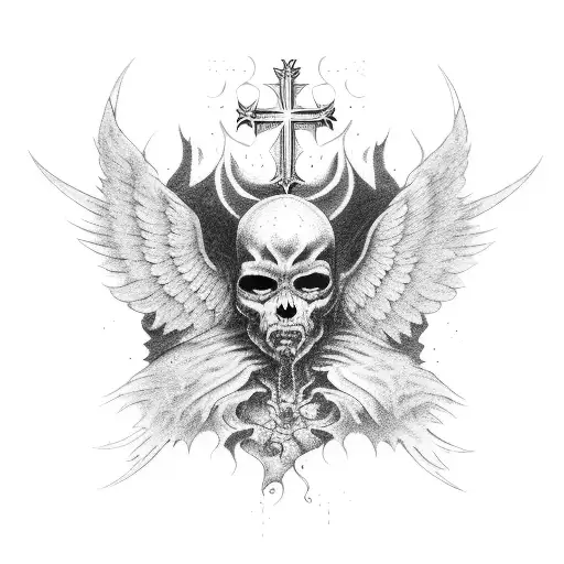 A Sleeve Of Fallen Angel And Other Christian Symbolism