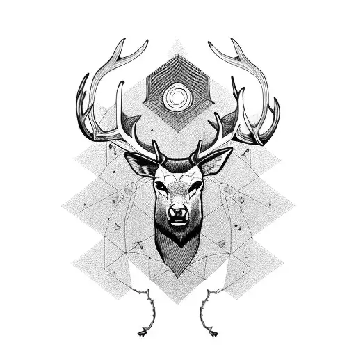 Stag With Norse Runes