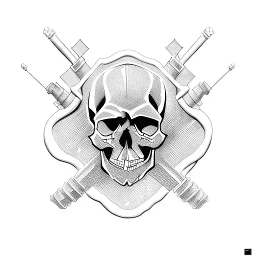 Old School Skull With Gym Motives