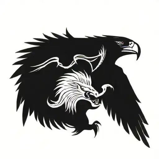 Eagle Killing A Lion And A Dragon