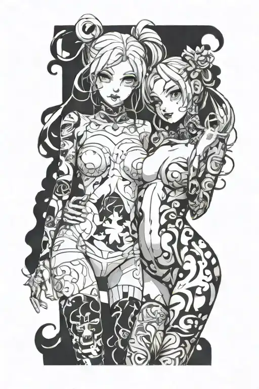 Ahegao Girl And Female Full Body