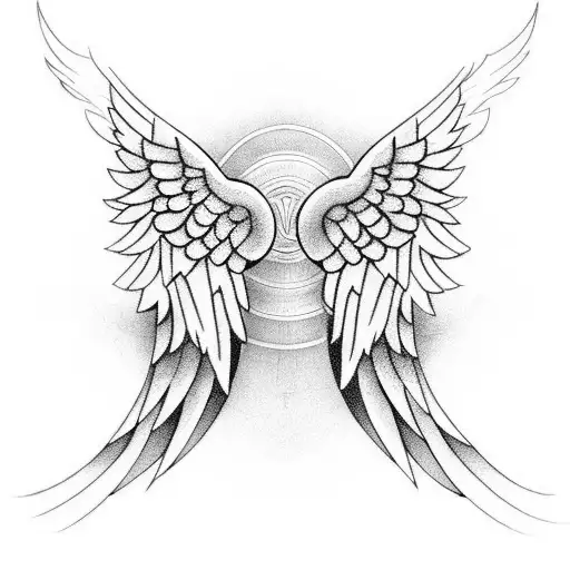 Incorporate Angel Wings Into A Geometric Design