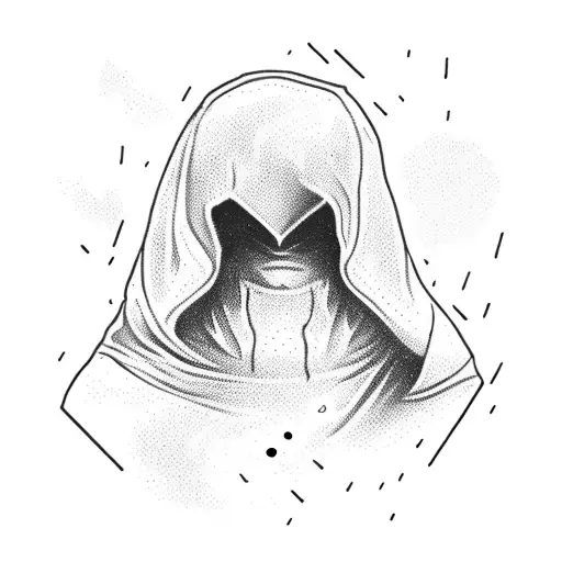 Assassin's Creed Hooded Figure Blending Into A Forest Background