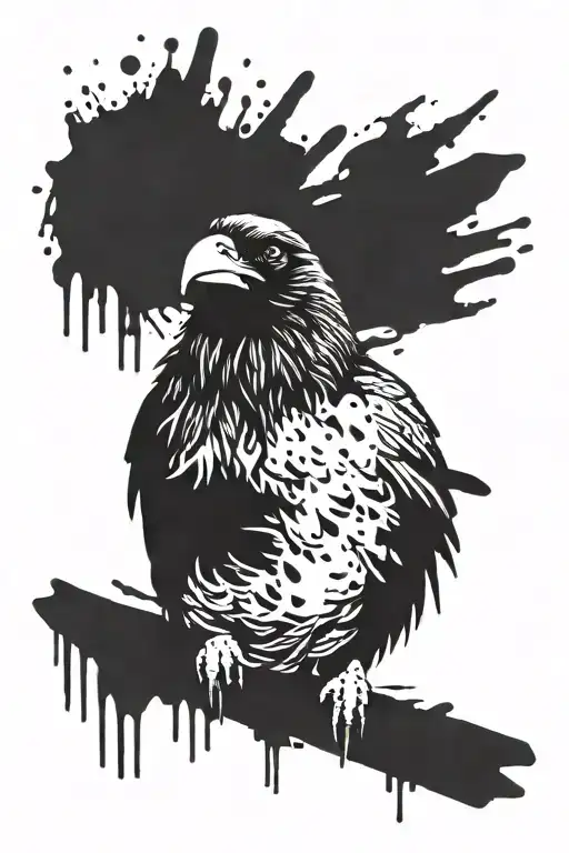 Ink Splatter Raven