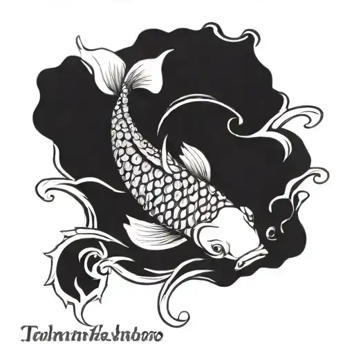 A Traditional Japanese Koi Fish Swimming In A Pool