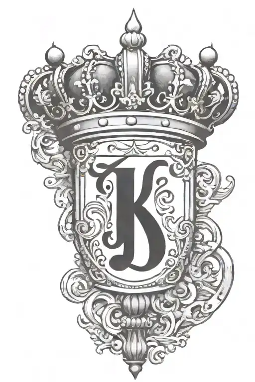 The Name Jakeel With A King's Crown On Top Of The Letter J And A Pacifier Under The Letter L