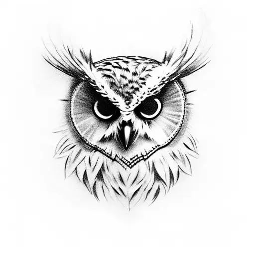 Owl With Human Skull