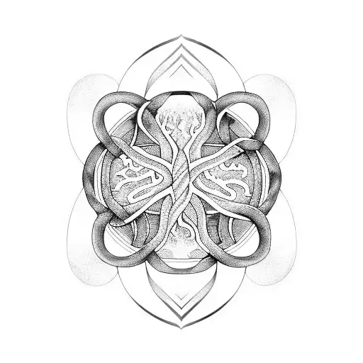 Design A Blackwork Tattoo Of The Tree Of Life Intertwined With Elements Of Star Trek Technology