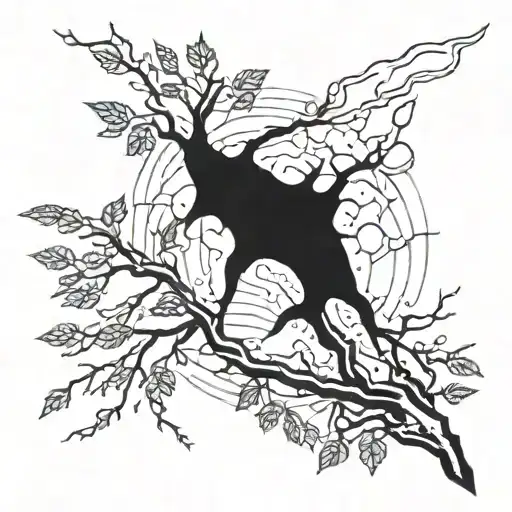 Lightning And Tree Branches