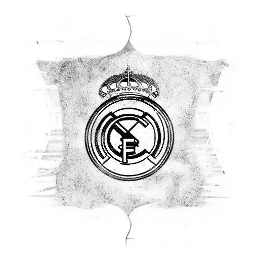 A Blackwork Tattoo Of A Football Field With The Client's Favorite Real Madrid Player Scoring A Goal